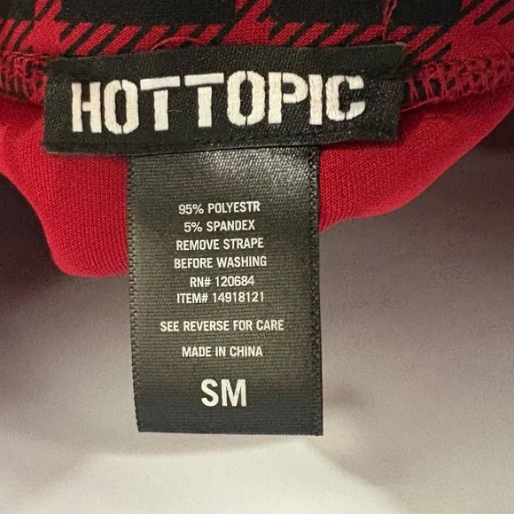 Hot Topic Red and Black Plaid Skater Skirt - Picture 5 of 6